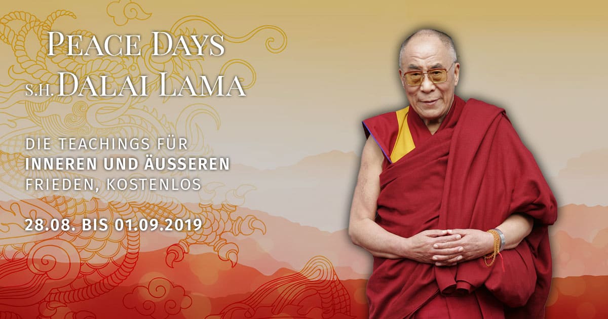 Dalai Lama und die Peace Days 2019. Kostenlose Videos über Selbstwahrnehmung, Meditation, Mitgefühl.