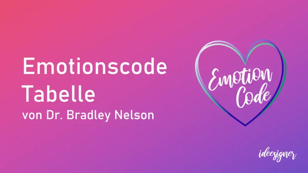 Emotionscode-Tabelle als PDF zum Download auf Deutsch. Das Original von Dr. Bradley Nelson.