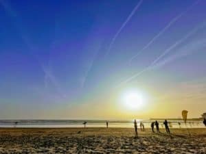 Strand bei Sonnenuntergang, Matosinhos, Porto