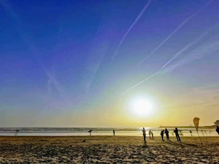 Strand bei Sonnenuntergang, Matosinhos, Porto